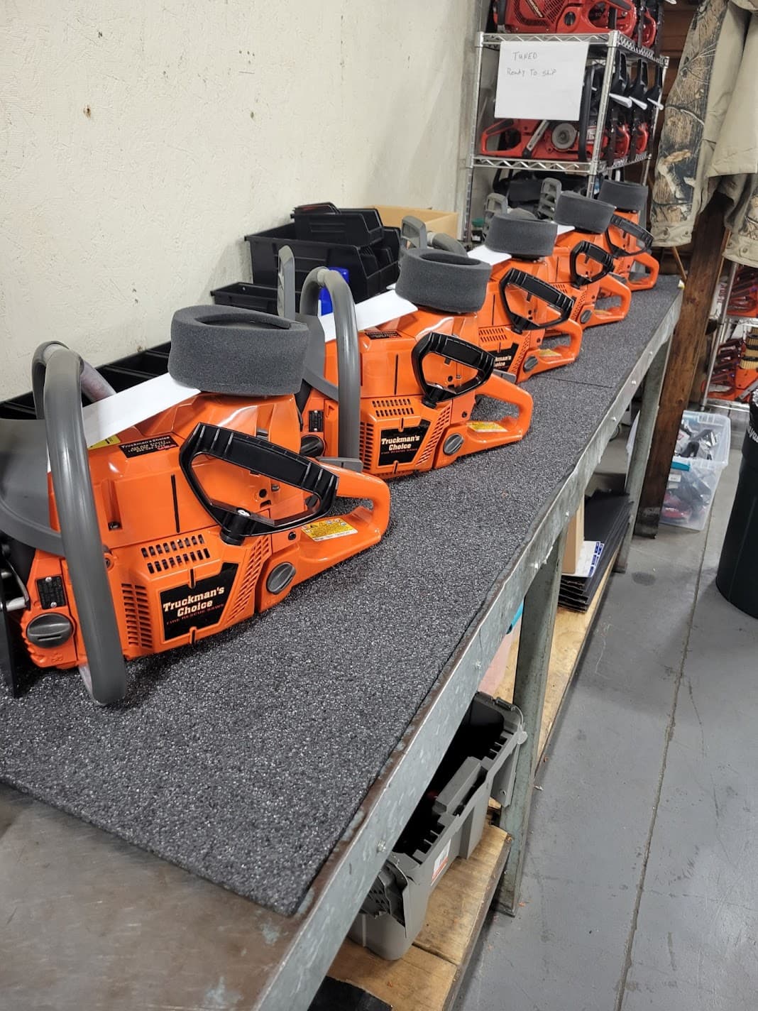 Truckman's Choice rescue saws staged on an EFES workbench