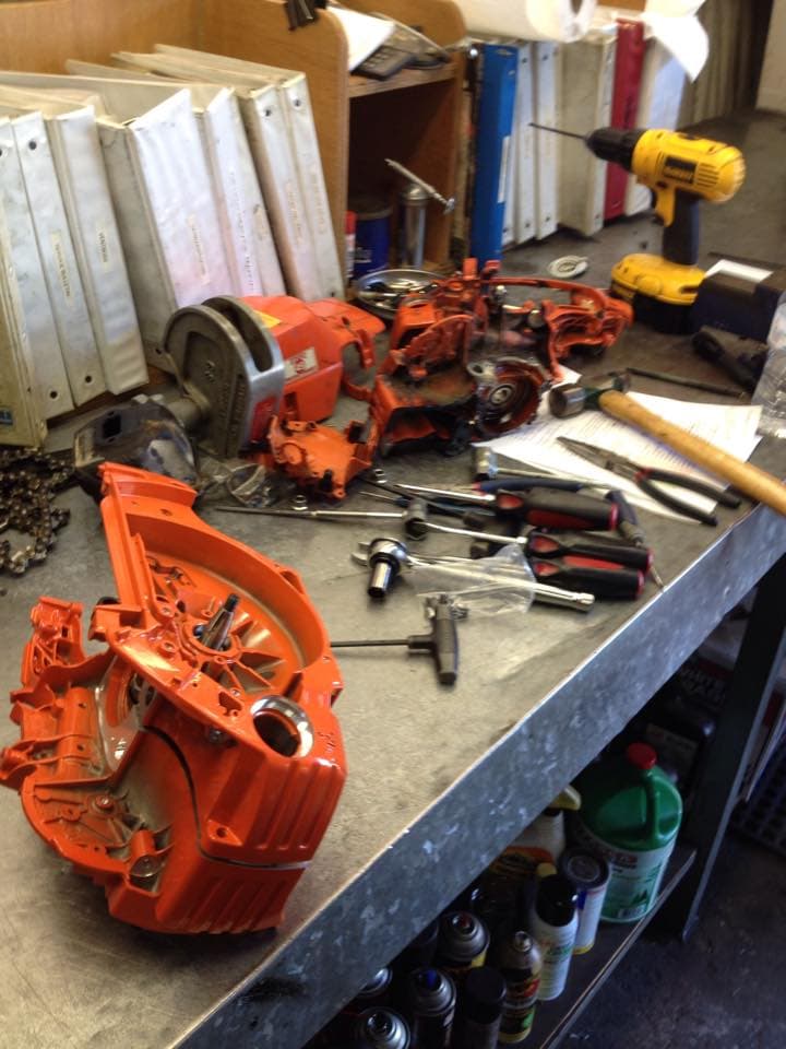 Legacy Cutters Edge saw disassembled for service